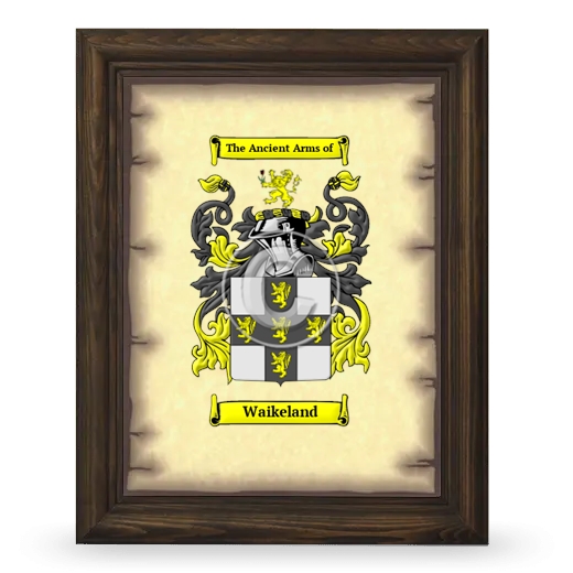 Waikeland Coat of Arms Framed - Brown