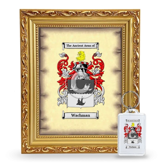 Wachman Framed Coat of Arms and Keychain - Gold