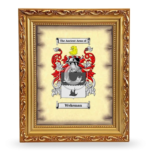 Wekeman Coat of Arms Framed - Gold