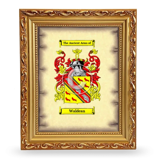 Waldean Coat of Arms Framed - Gold