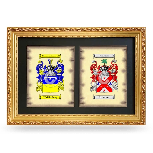 Double Coat of Arms Framed - Gold