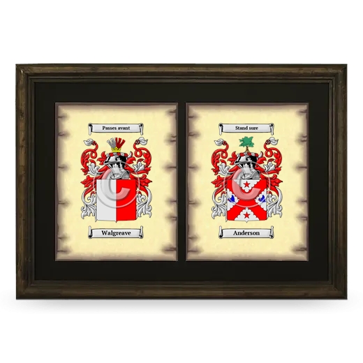 Double Coat of Arms Framed - Brown