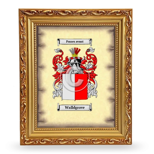 Walldgrove Coat of Arms Framed - Gold