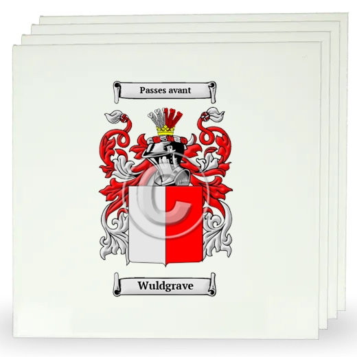 Wuldgrave Set of Four Large Tiles with Coat of Arms