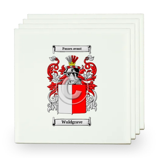 Wuldgrave Set of Four Small Tiles with Coat of Arms