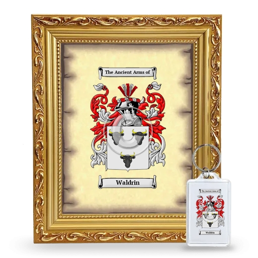 Waldrin Framed Coat of Arms and Keychain - Gold