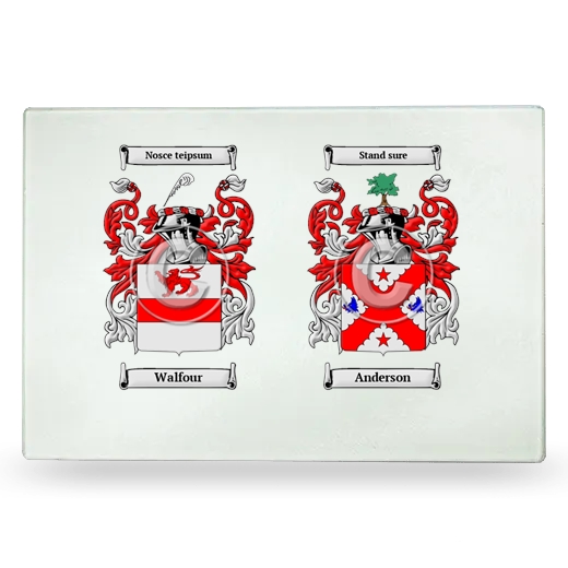 Double Coat of Arms Glass Cutting Board