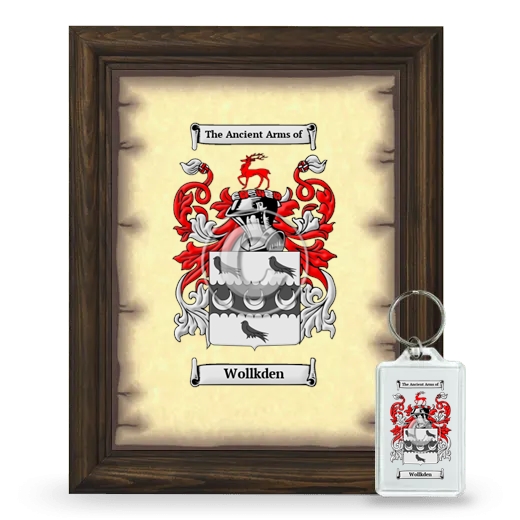 Wollkden Framed Coat of Arms and Keychain - Brown