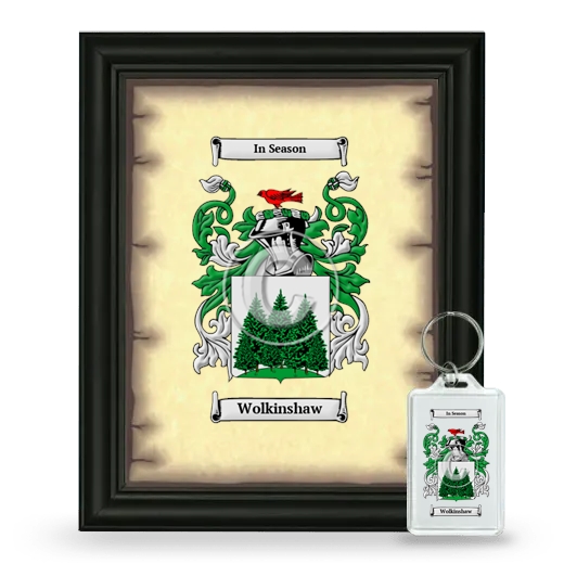 Wolkinshaw Framed Coat of Arms and Keychain - Black