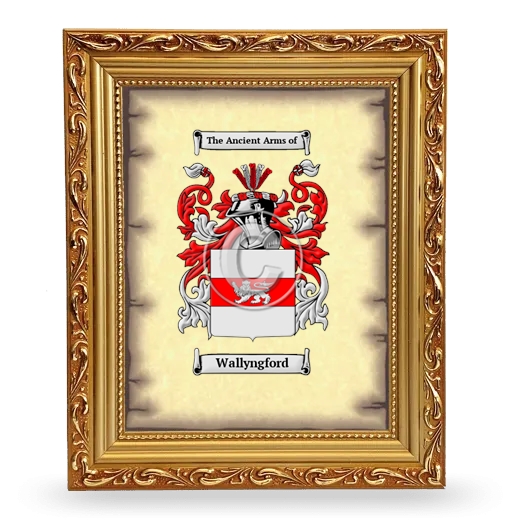 Wallyngford Coat of Arms Framed - Gold