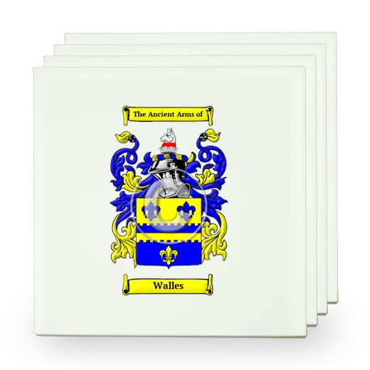 Walles Set of Four Small Tiles with Coat of Arms