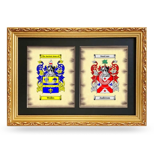 Double Coat of Arms Framed - Gold