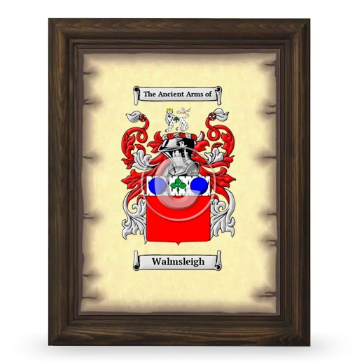 Walmsleigh Coat of Arms Framed - Brown