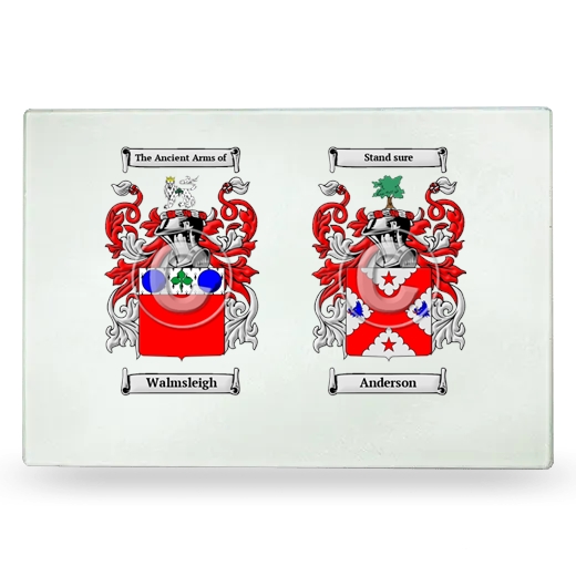 Double Coat of Arms Glass Cutting Board