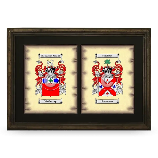 Double Coat of Arms Framed - Brown