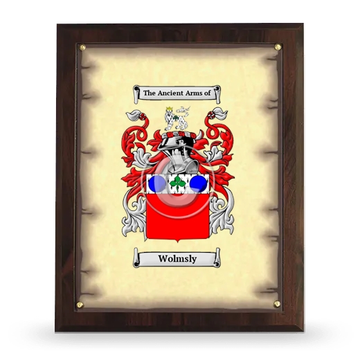 Wolmsly Coat of Arms Plaque