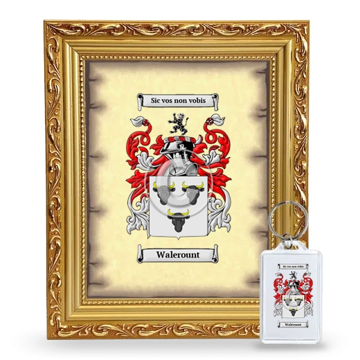 Walerount Framed Coat of Arms and Keychain - Gold