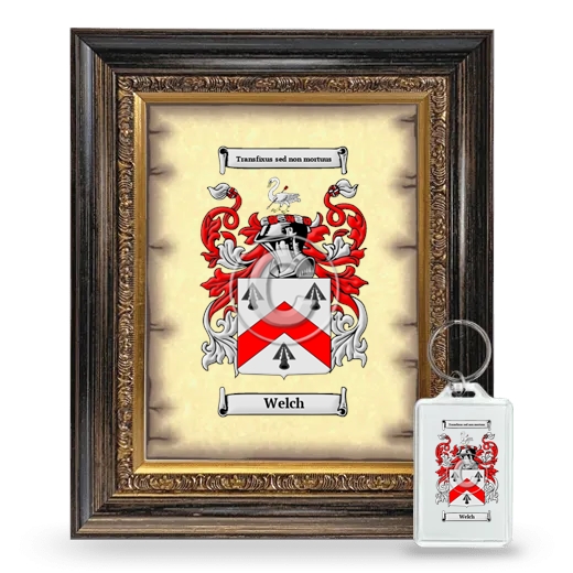 Welch Framed Coat of Arms and Keychain - Heirloom