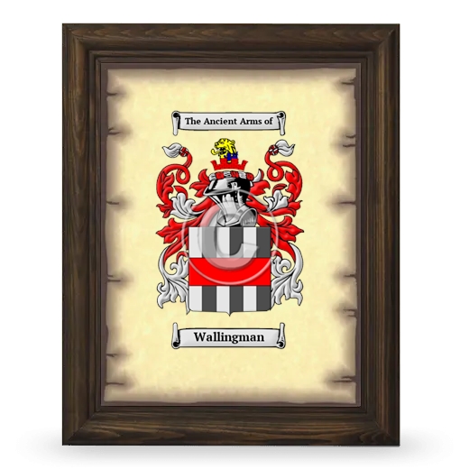 Wallingman Coat of Arms Framed - Brown