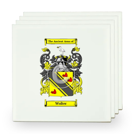 Wolter Set of Four Small Tiles with Coat of Arms
