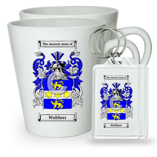 Waltherr Pair of Latte Mugs and Pair of Keychains