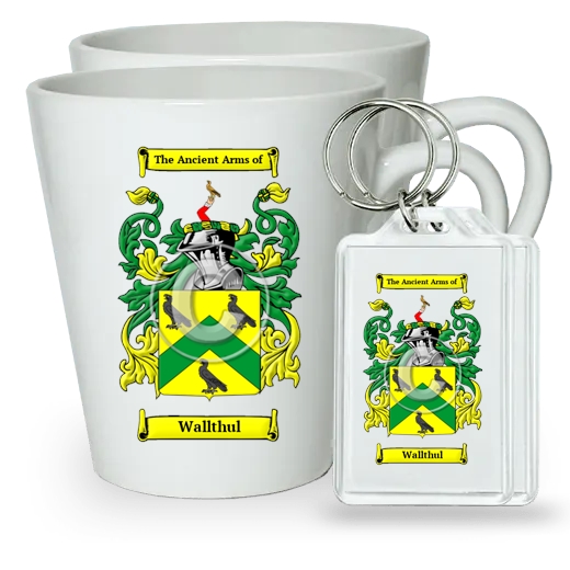 Wallthul Pair of Latte Mugs and Pair of Keychains