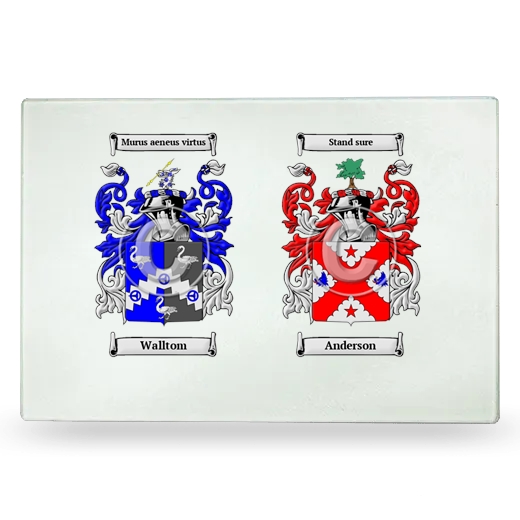 Double Coat of Arms Glass Cutting Board