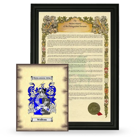 Wolltom Framed History and Coat of Arms Print - Black