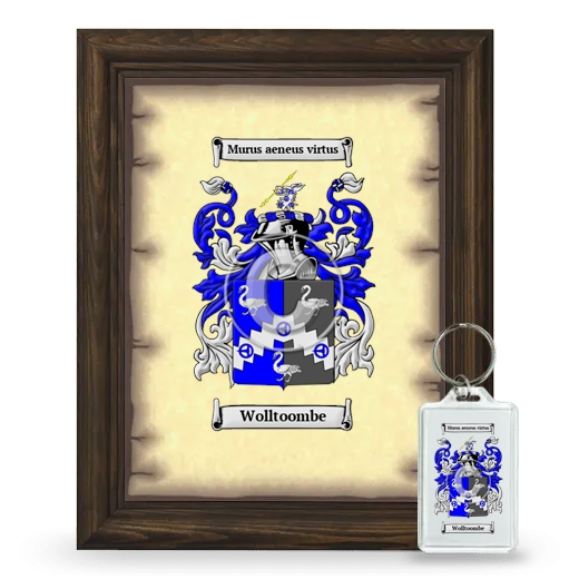 Wolltoombe Framed Coat of Arms and Keychain - Brown