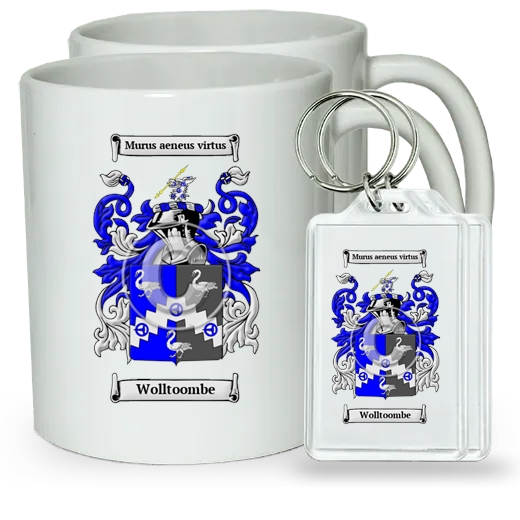 Wolltoombe Pair of Coffee Mugs and Pair of Keychains