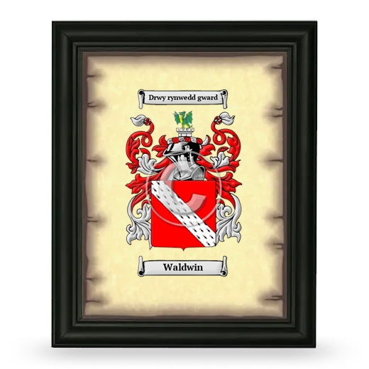 Waldwin Coat of Arms Framed - Black