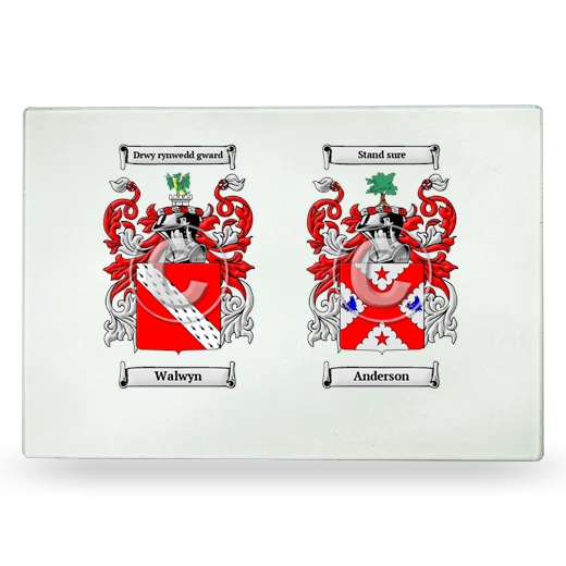 Double Coat of Arms Glass Cutting Board