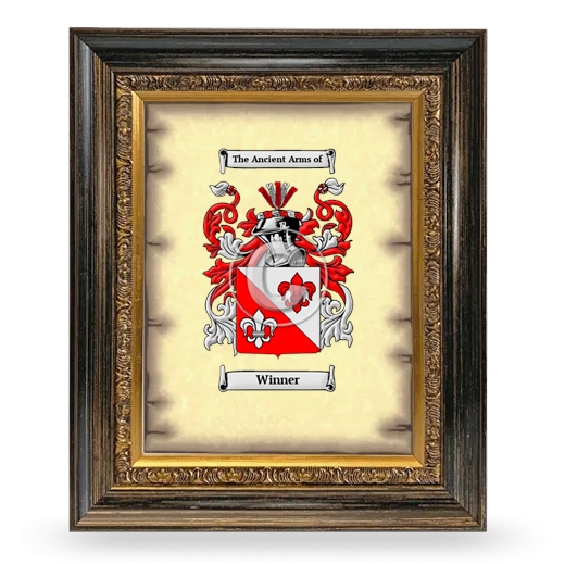 Winner Coat of Arms Framed - Heirloom