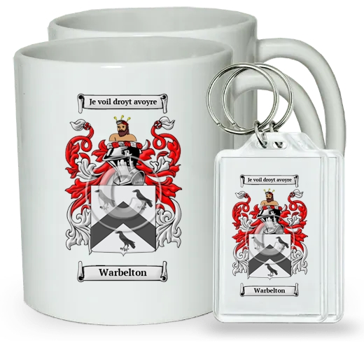 Warbelton Pair of Coffee Mugs and Pair of Keychains