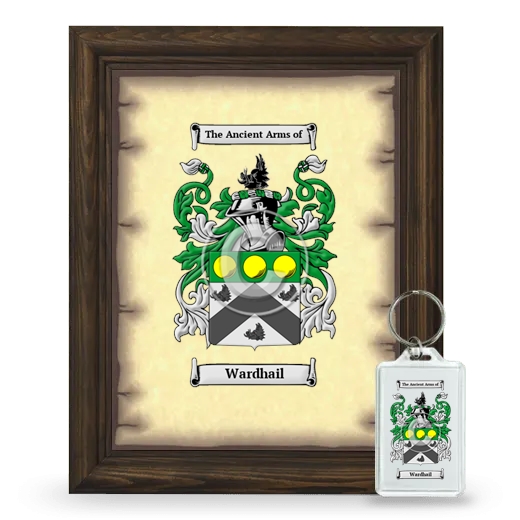 Wardhail Framed Coat of Arms and Keychain - Brown