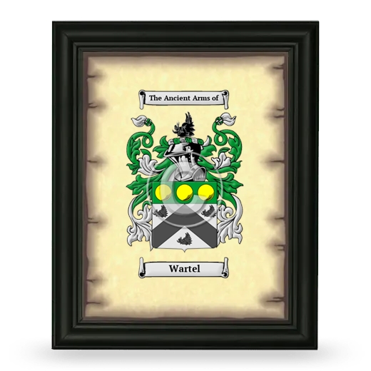 Wartel Coat of Arms Framed - Black