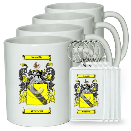 Werneck Set of 4 Coffee Mugs and Keychains