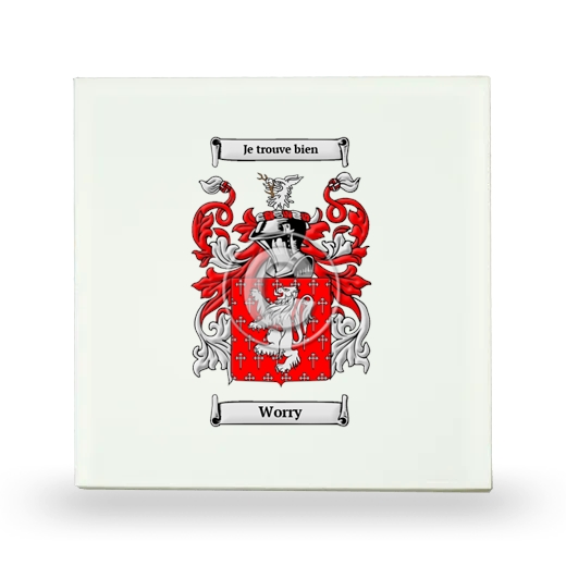 Worry Small Ceramic Tile with Coat of Arms