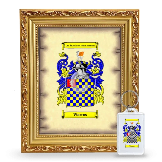 Warrns Framed Coat of Arms and Keychain - Gold