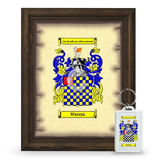 Warryn Framed Coat of Arms and Keychain - Brown