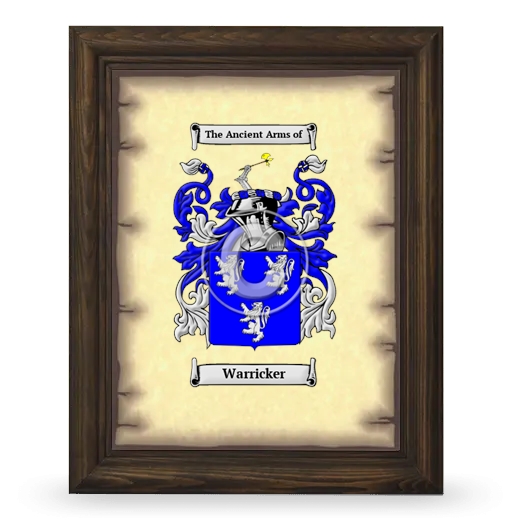 Warricker Coat of Arms Framed - Brown