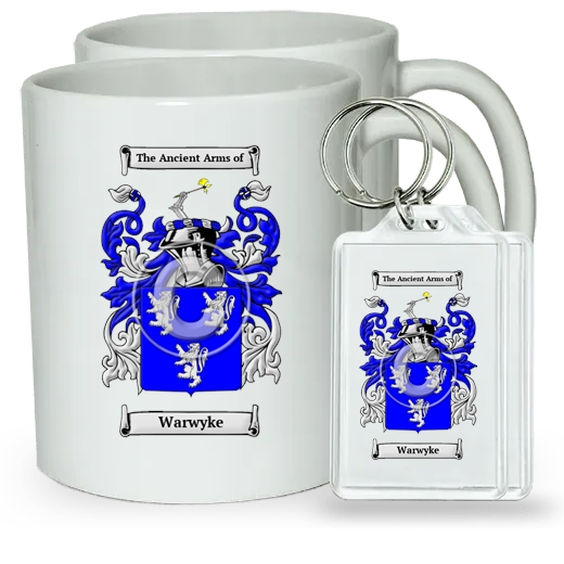 Warwyke Pair of Coffee Mugs and Pair of Keychains