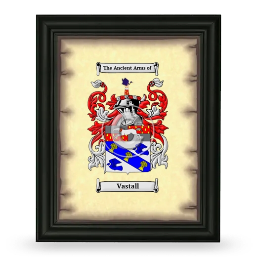 Vastall Coat of Arms Framed - Black