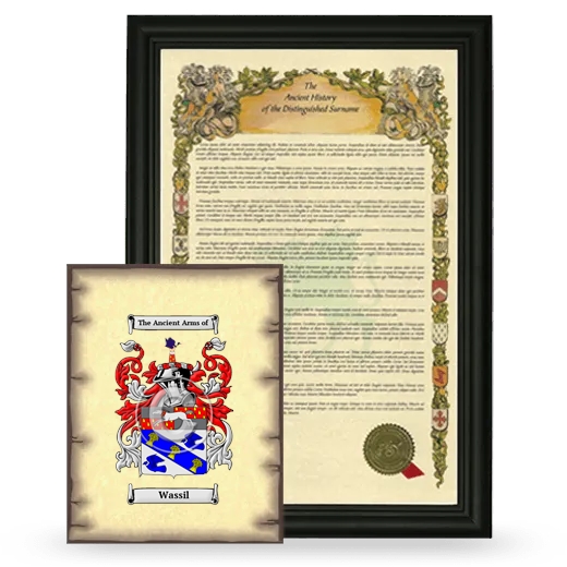 Wassil Framed History and Coat of Arms Print - Black