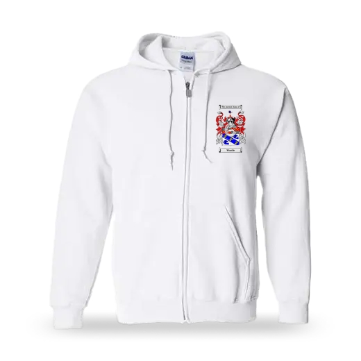 Wastle Unisex Coat of Arms Zip Sweatshirt - White