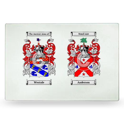 Double Coat of Arms Glass Cutting Board