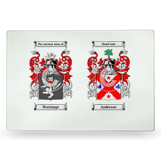 Double Coat of Arms Glass Cutting Board