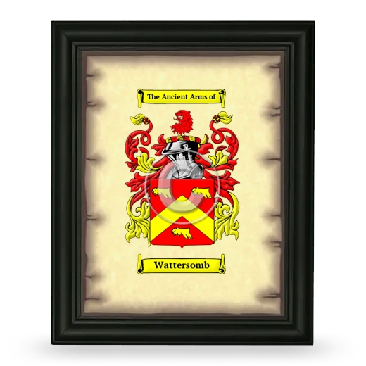 Wattersomb Coat of Arms Framed - Black