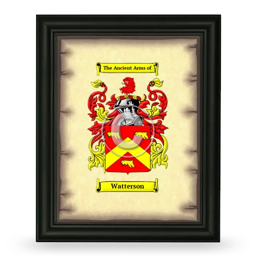 Watterson Coat of Arms Framed - Black