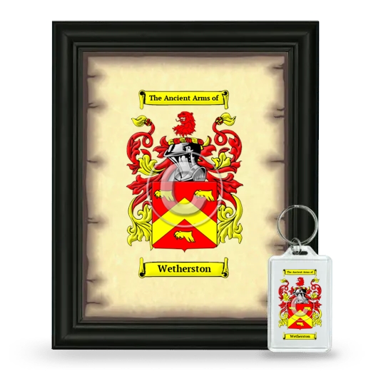 Wetherston Framed Coat of Arms and Keychain - Black